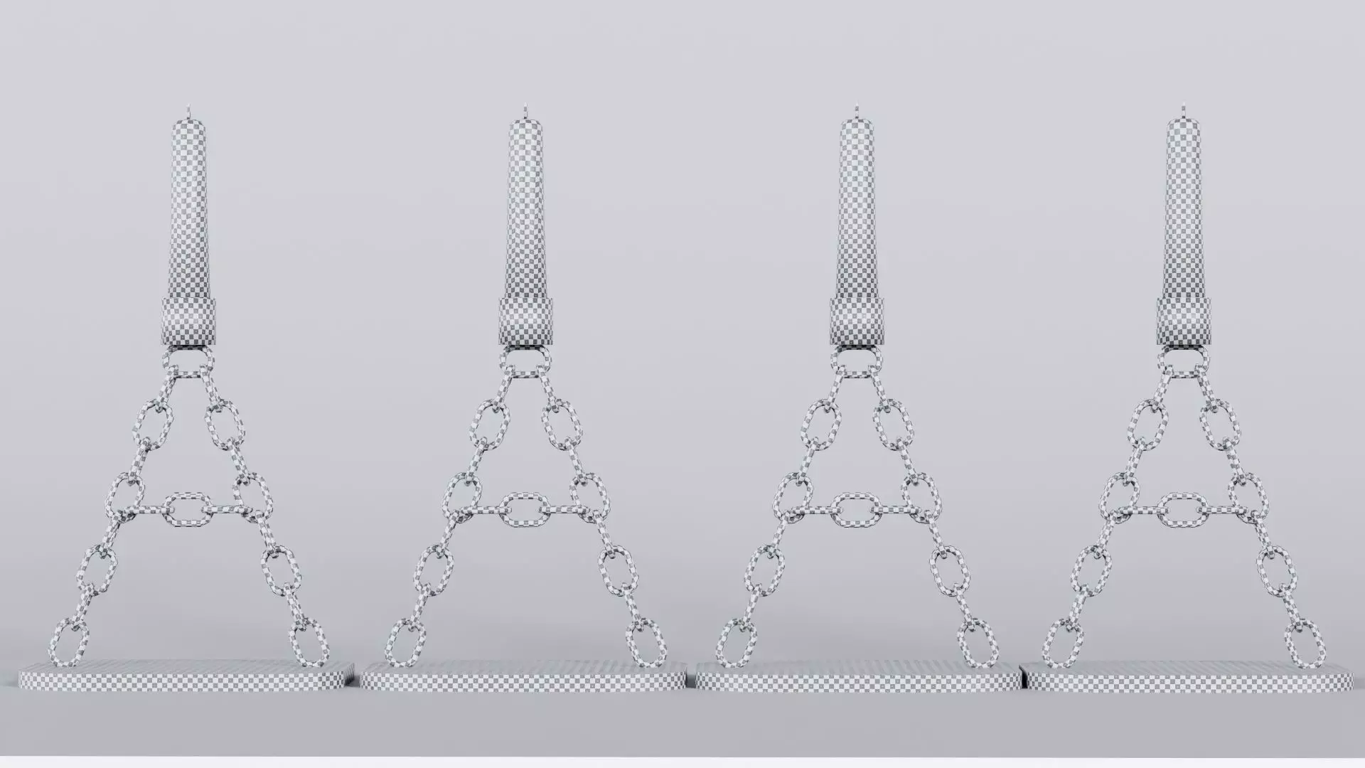 Alphabet A Chain Silver Candleholder 3D Model True 4K PBR Low-poly 3D model_6