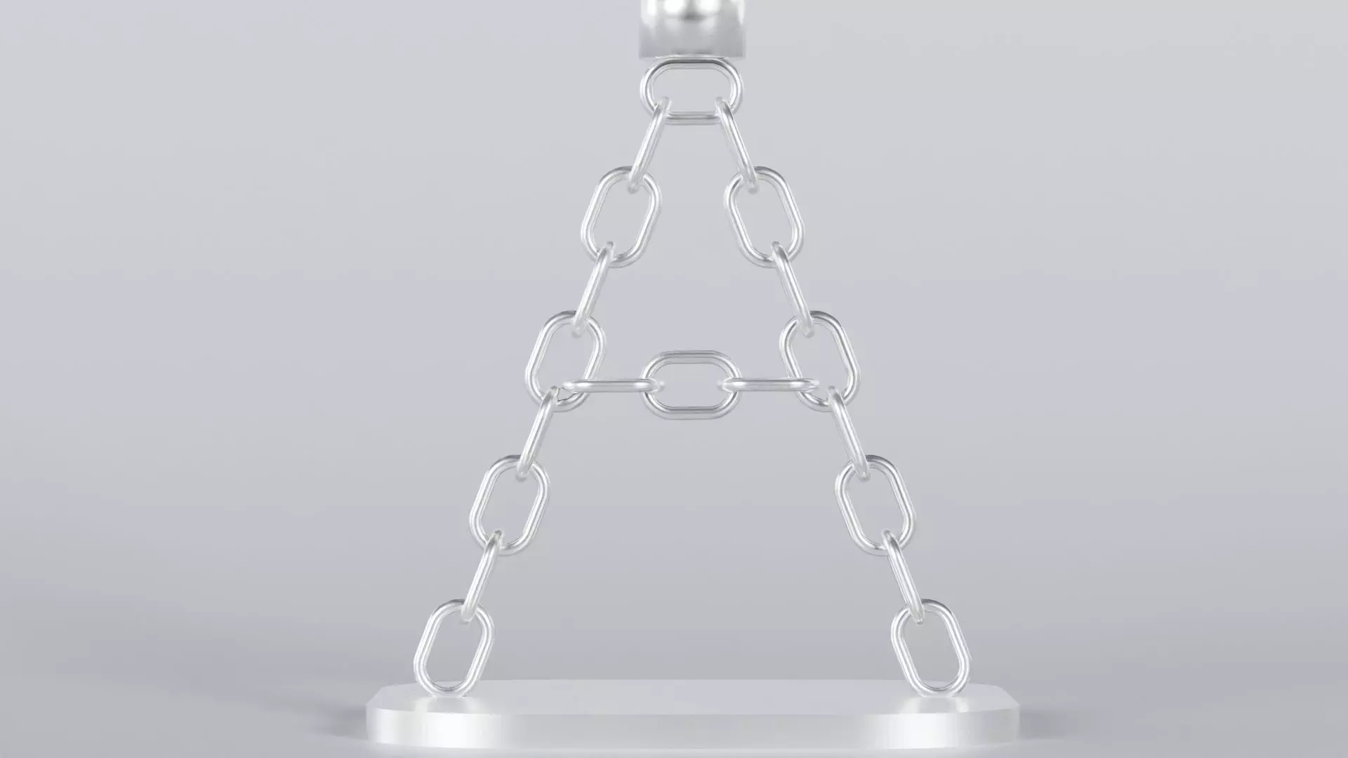 Alphabet A Chain Silver Candleholder 3D Model True 4K PBR Low-poly 3D model_5