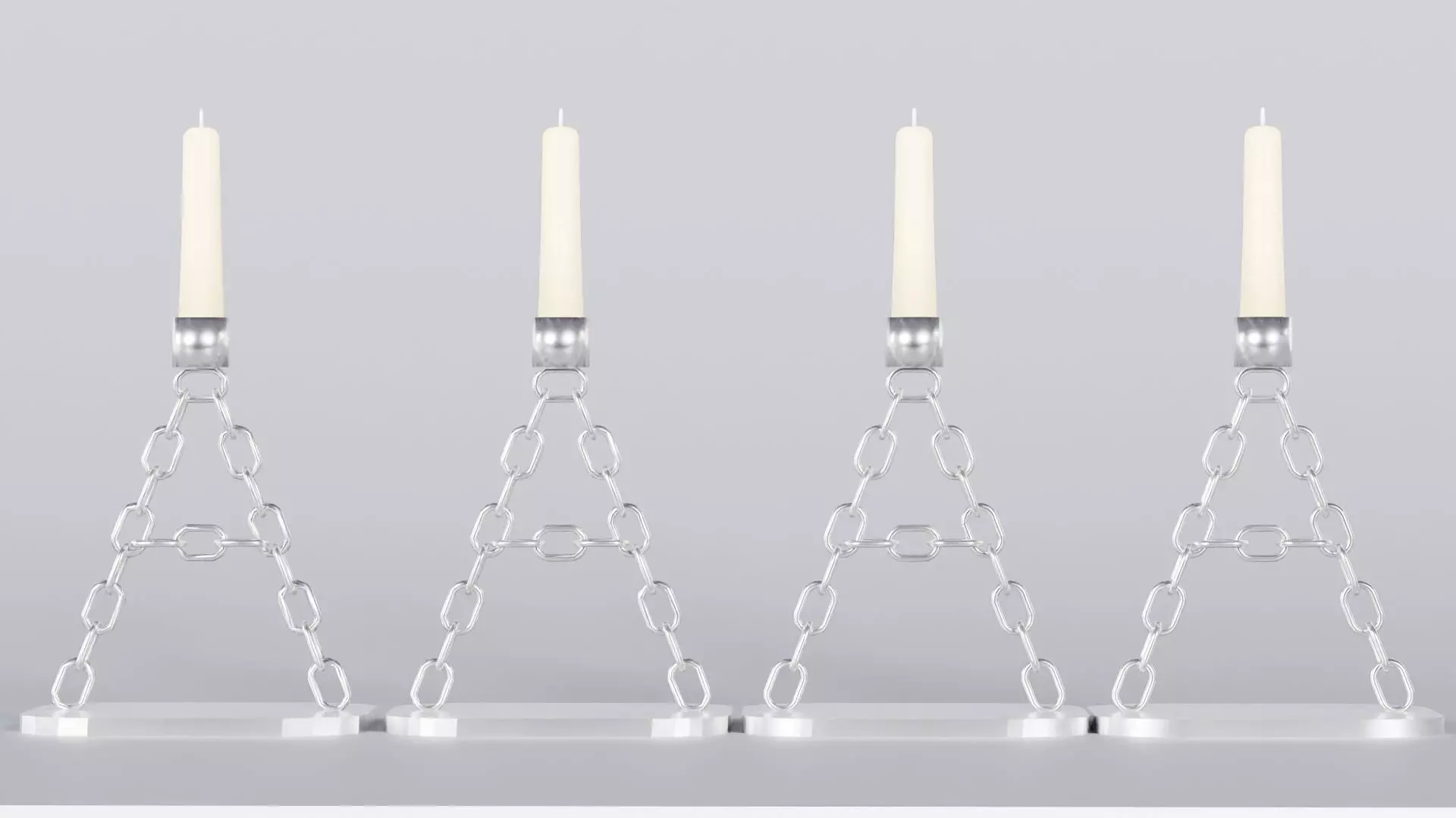 Alphabet A Chain Silver Candleholder 3D Model True 4K PBR Low-poly 3D model_7