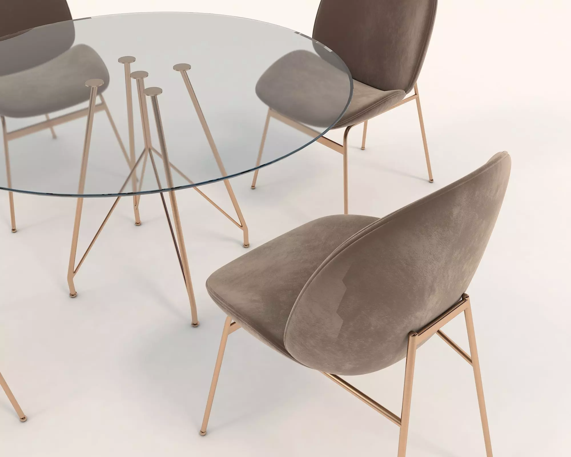Modern Dining Table and Chairs 14 3D model_8