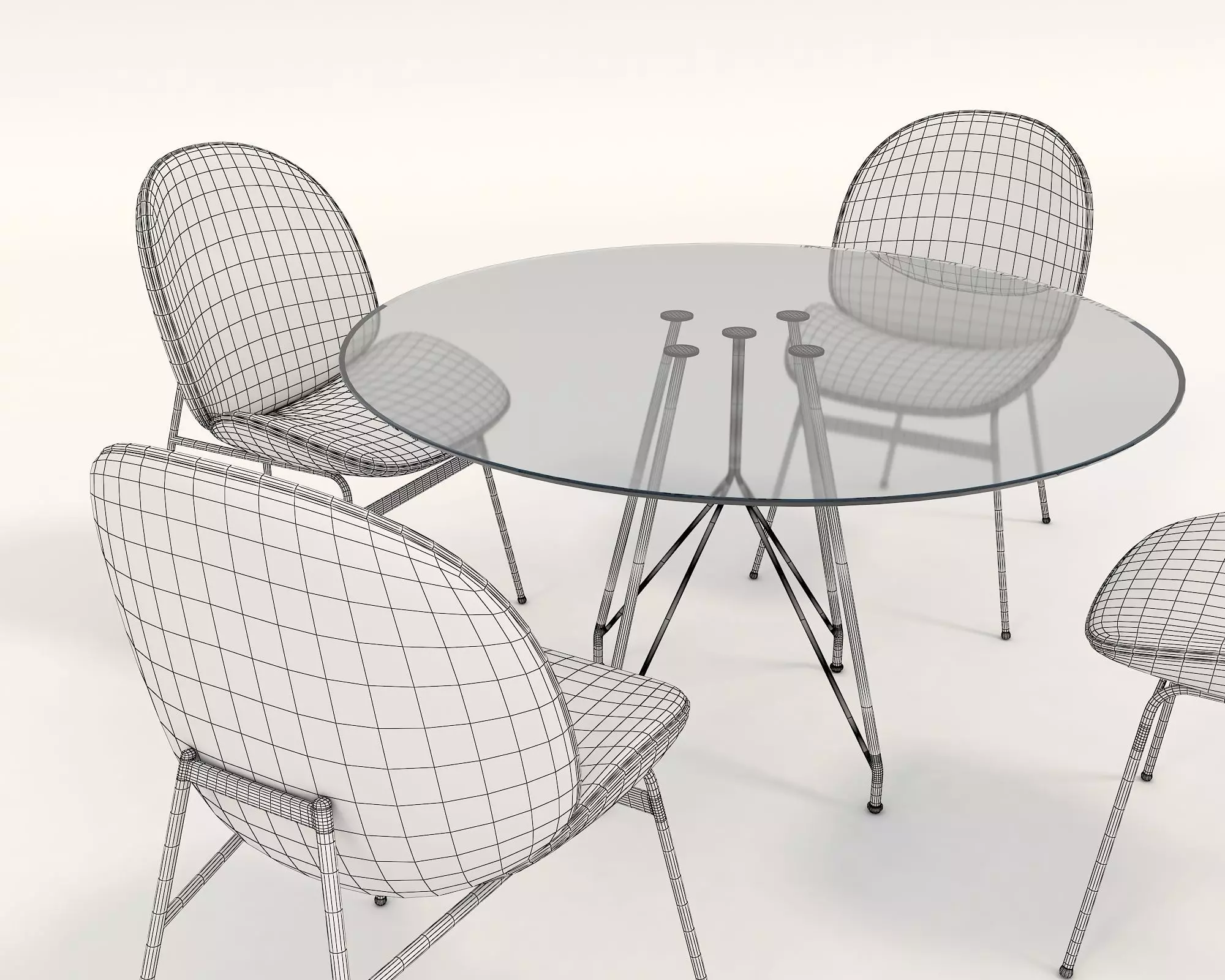 Modern Dining Table and Chairs 14 3D model_11