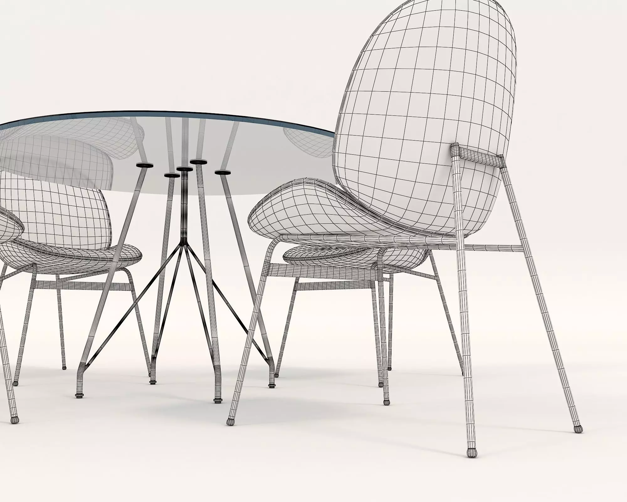 Modern Dining Table and Chairs 14 3D model_10