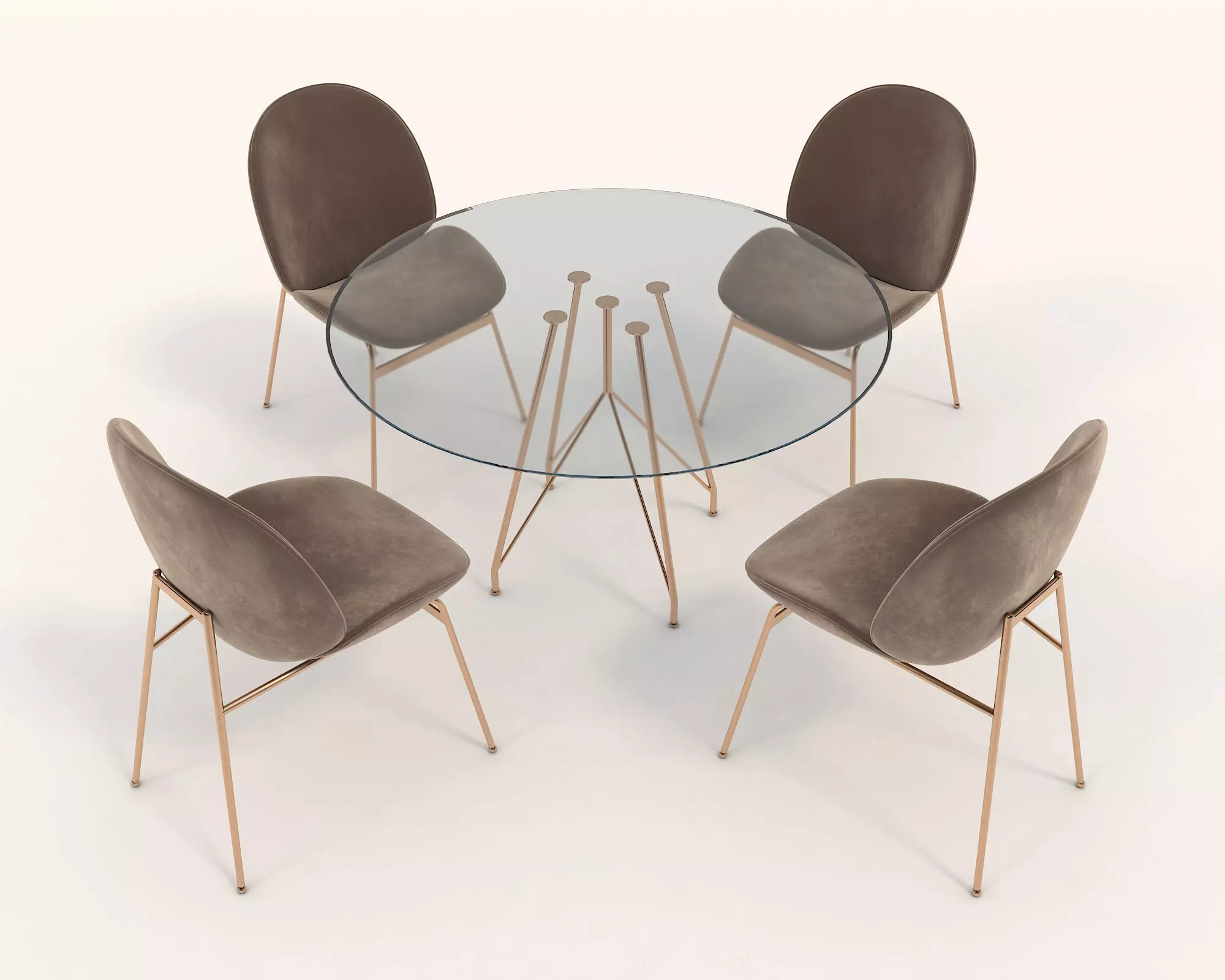 Modern Dining Table and Chairs 14 3D model_1