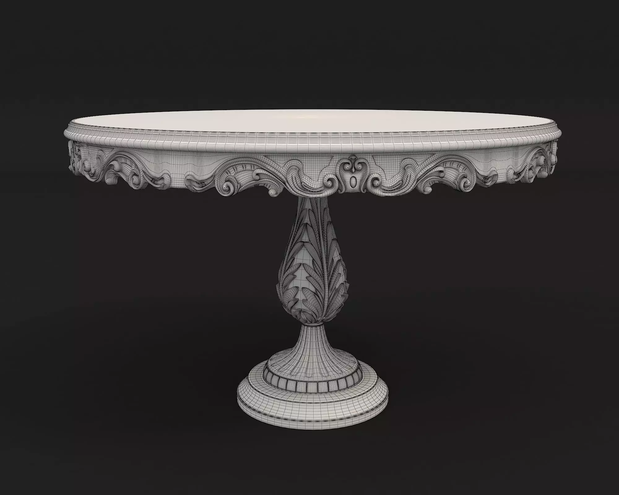 Classic European style Dining Table and Chairs 18 3D model_14