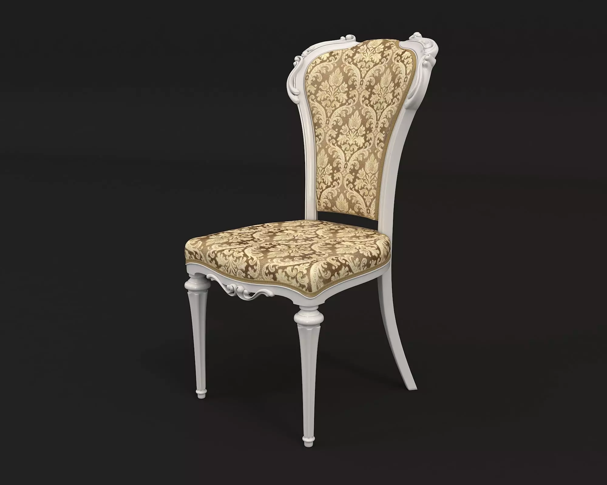 Classic European style Dining Table and Chairs 18 3D model_7