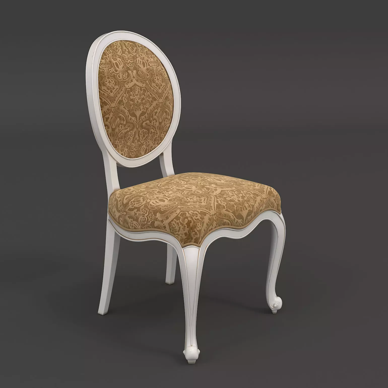 Classic European style Dining Table and Chairs 19 3D model_6