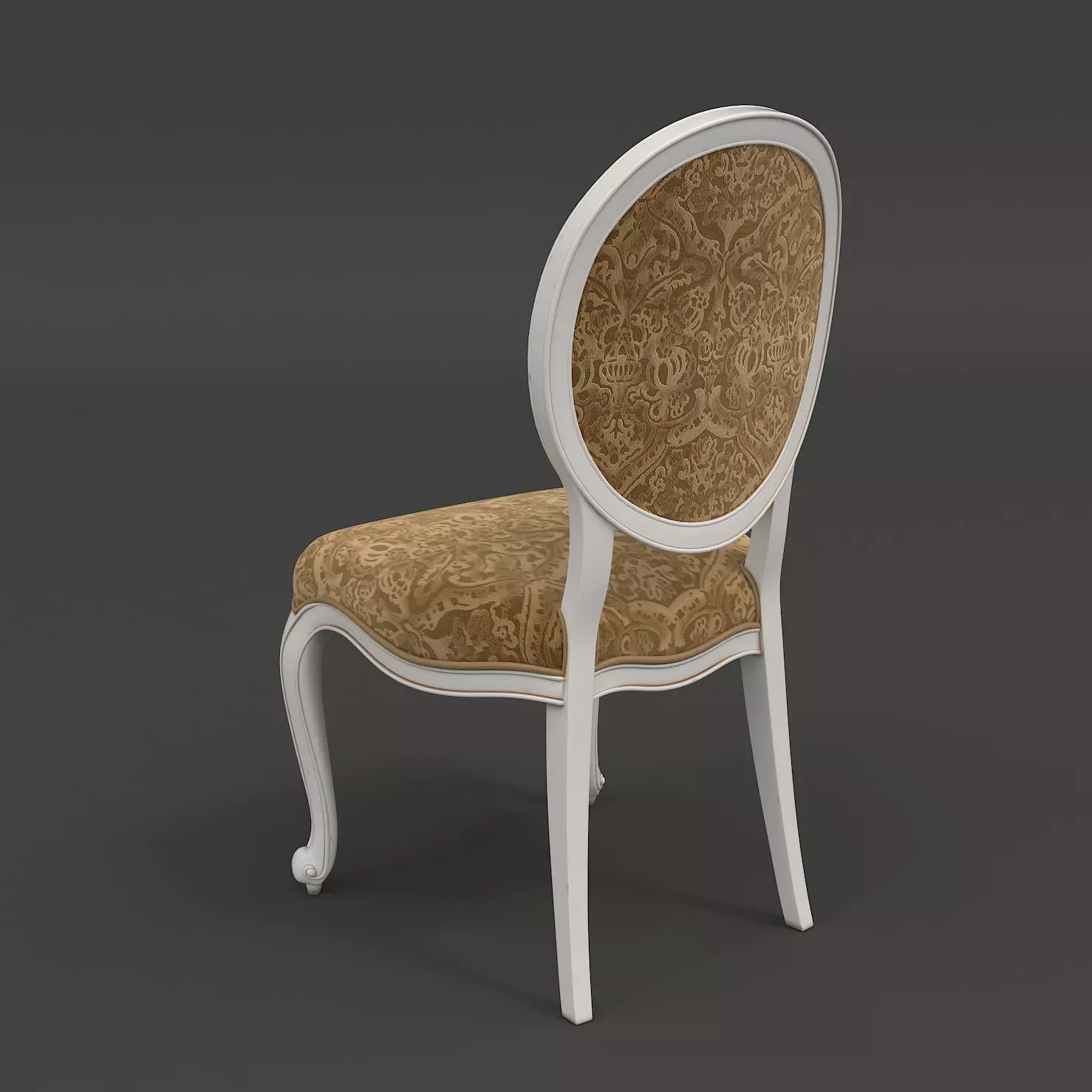 Classic European style Dining Table and Chairs 19 3D model_8