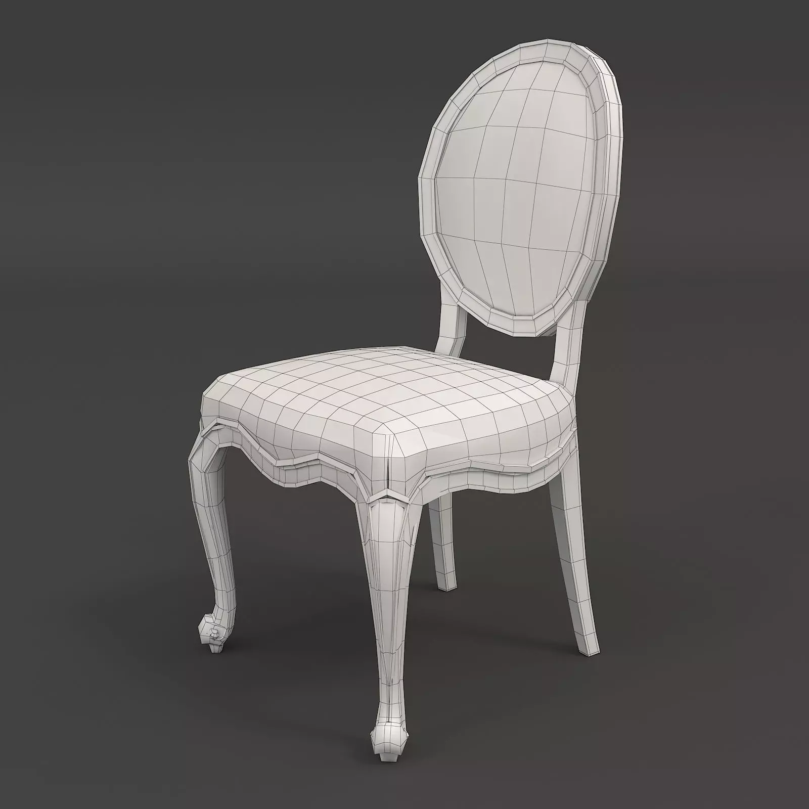 Classic European style Dining Table and Chairs 19 3D model_11