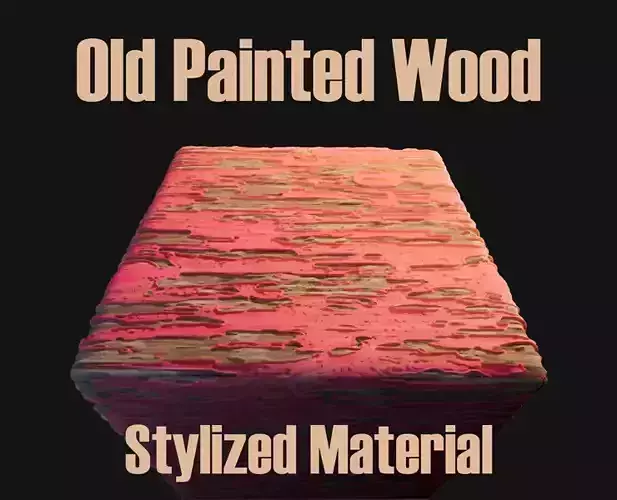 Old Painted Wood Stylized Procedural Material SBSAR