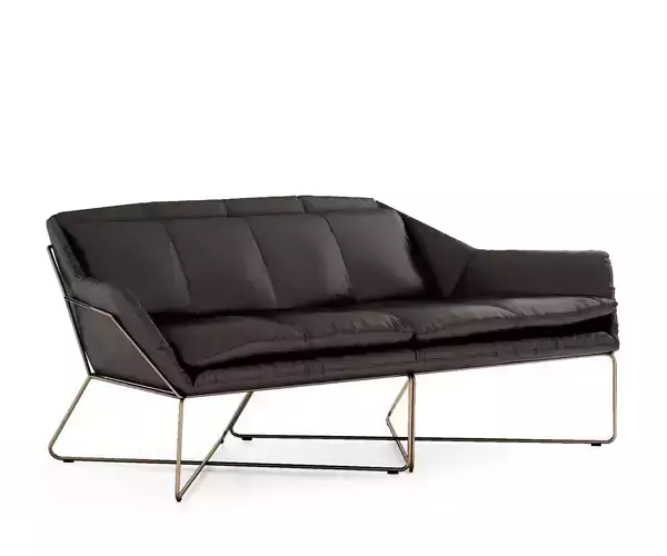 Origami Leather Sofa by West Elm 3D model