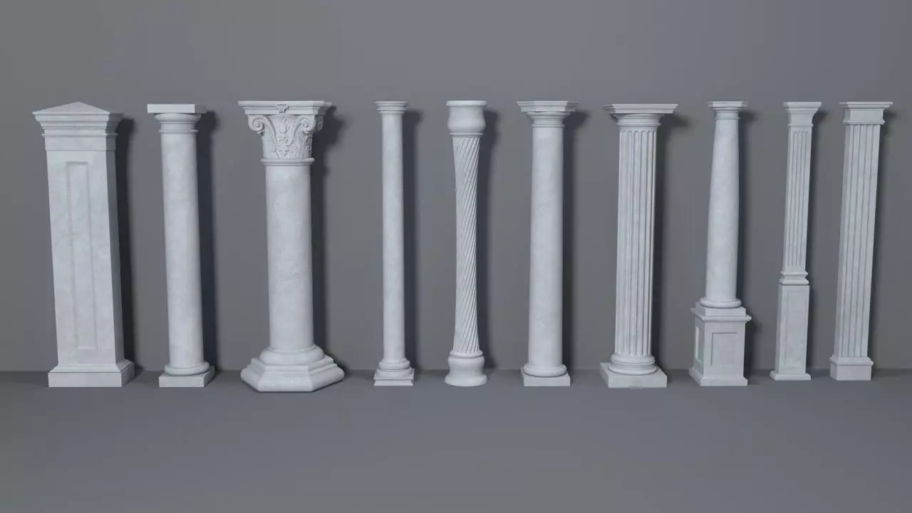 building columns for architecture use  3D model_0