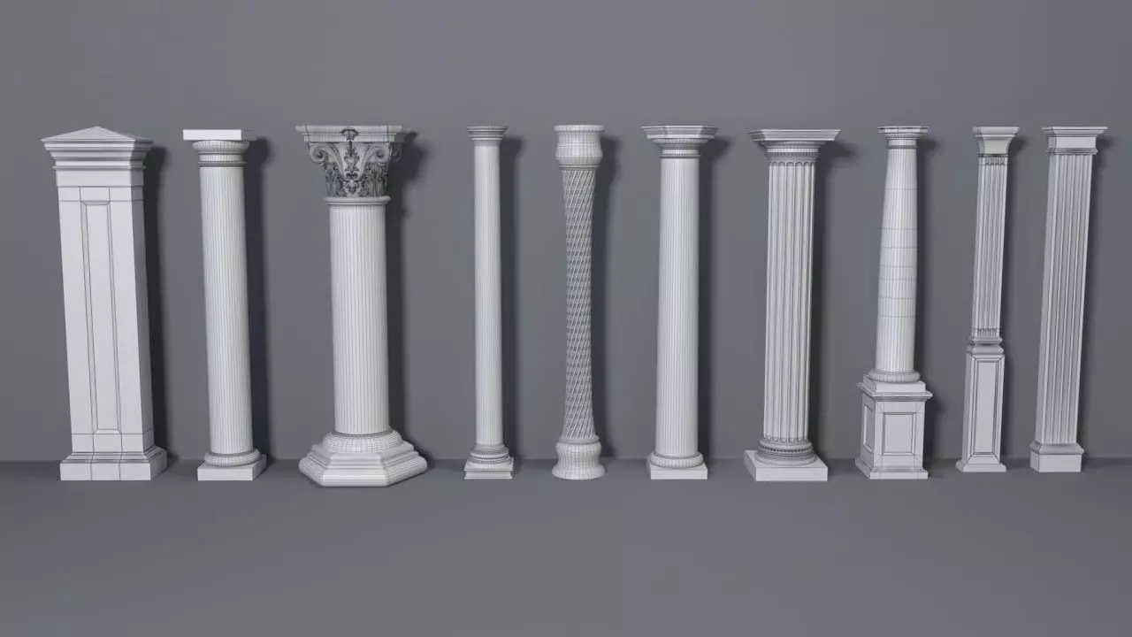 building columns for architecture use  3D model_2