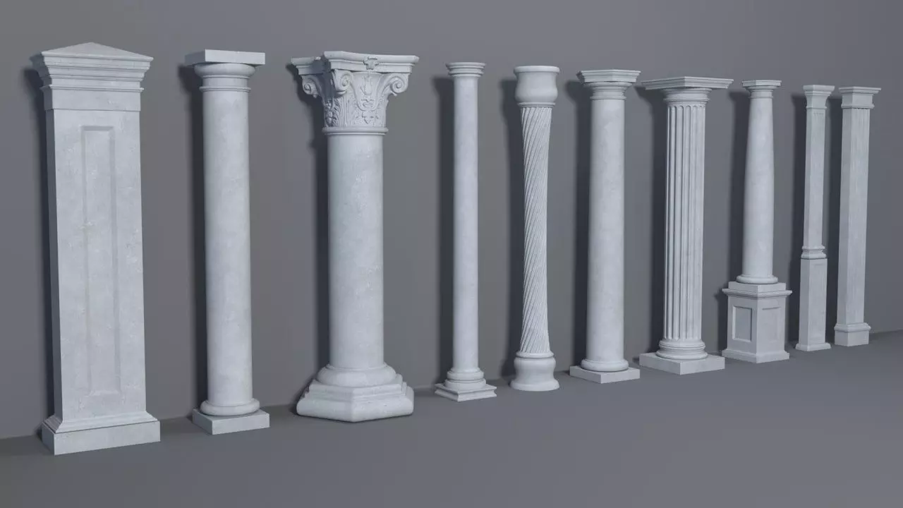 building columns for architecture use  3D model_5