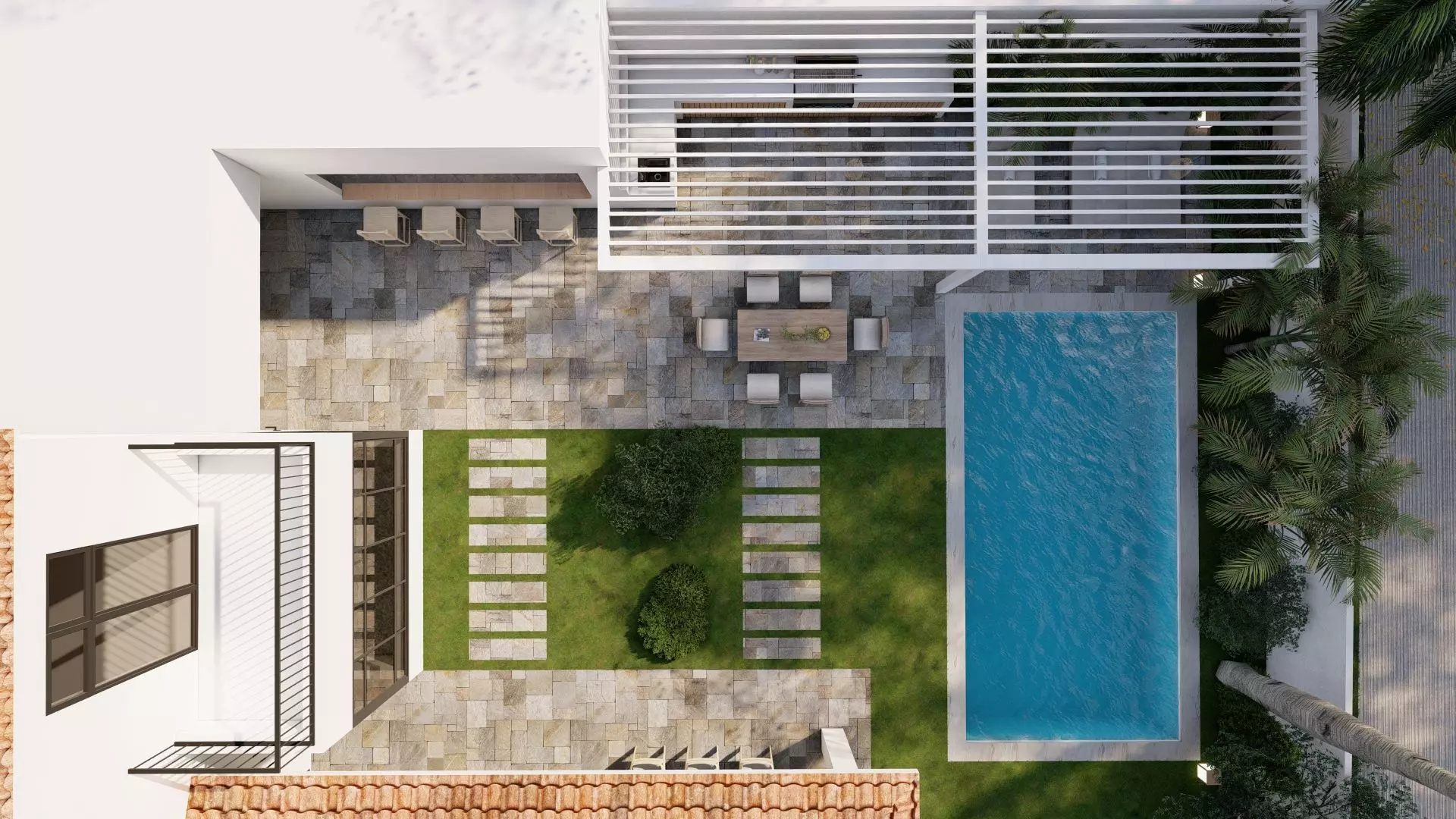 Garden Landscape 3D Model - SketchUp and Lumion Scene 3D model_0