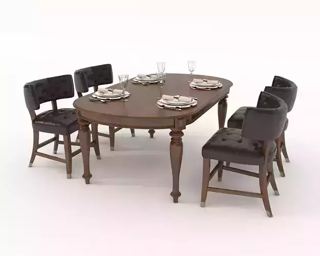 European style Dining Table and Chairs 2