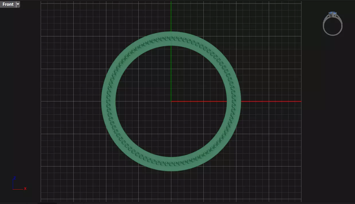 Channel Set Oval cut eternity ring with bead N03 2856CT EU54 3D print model_7