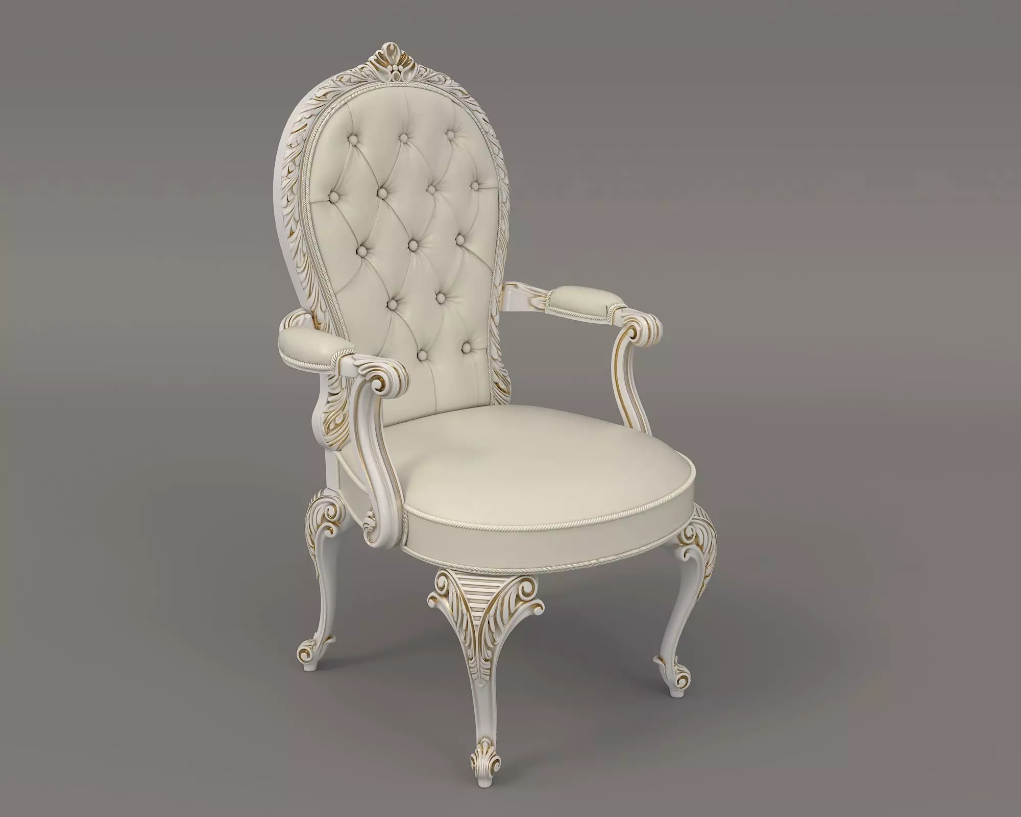 Classic European style Dining Table and Chairs 23 3D model_4