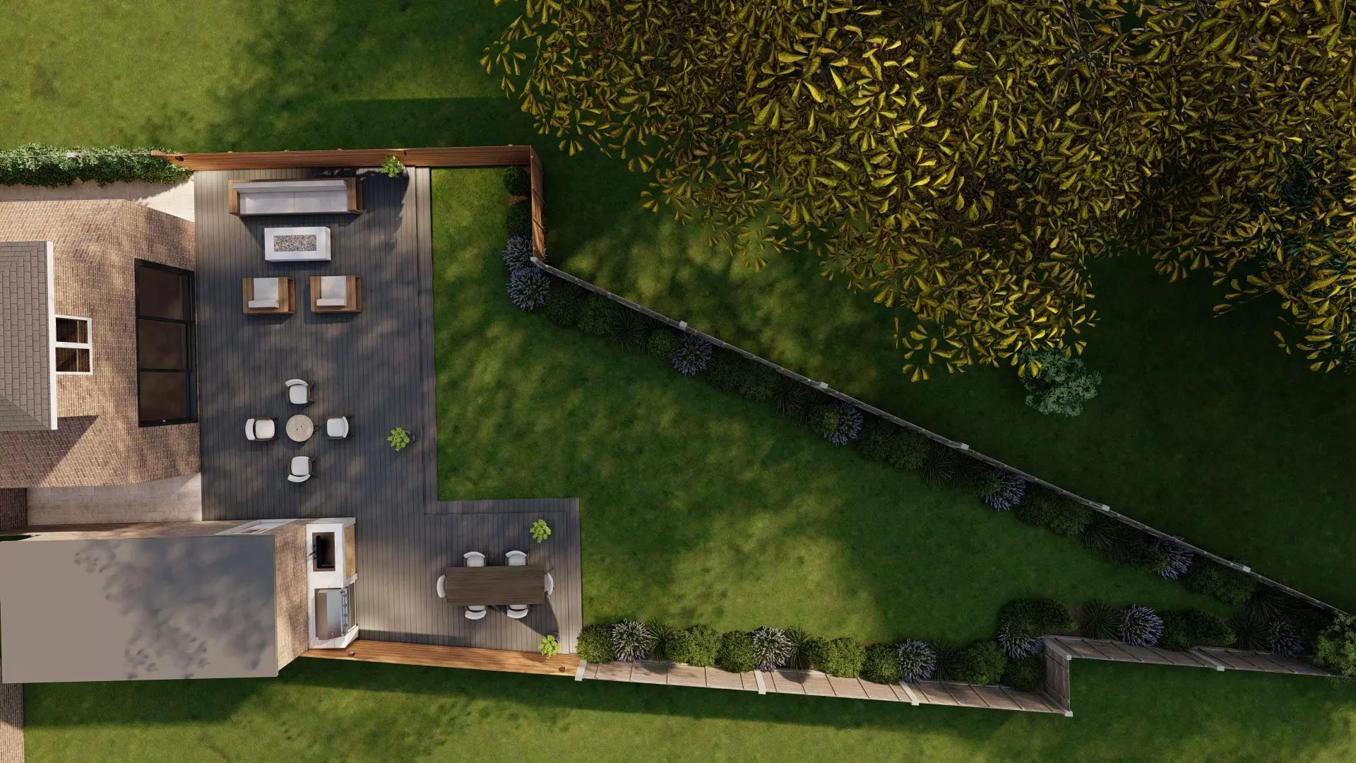 Garden Landscape 3D Model - SketchUp and Lumion Scene -PLAN 3D model_5