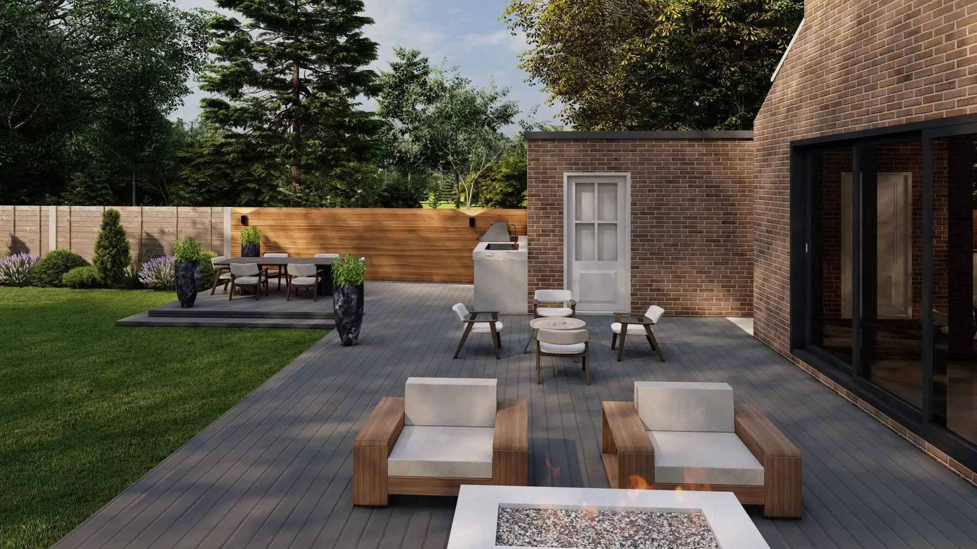 Garden Landscape 3D Model - SketchUp and Lumion Scene -PLAN 3D model_1