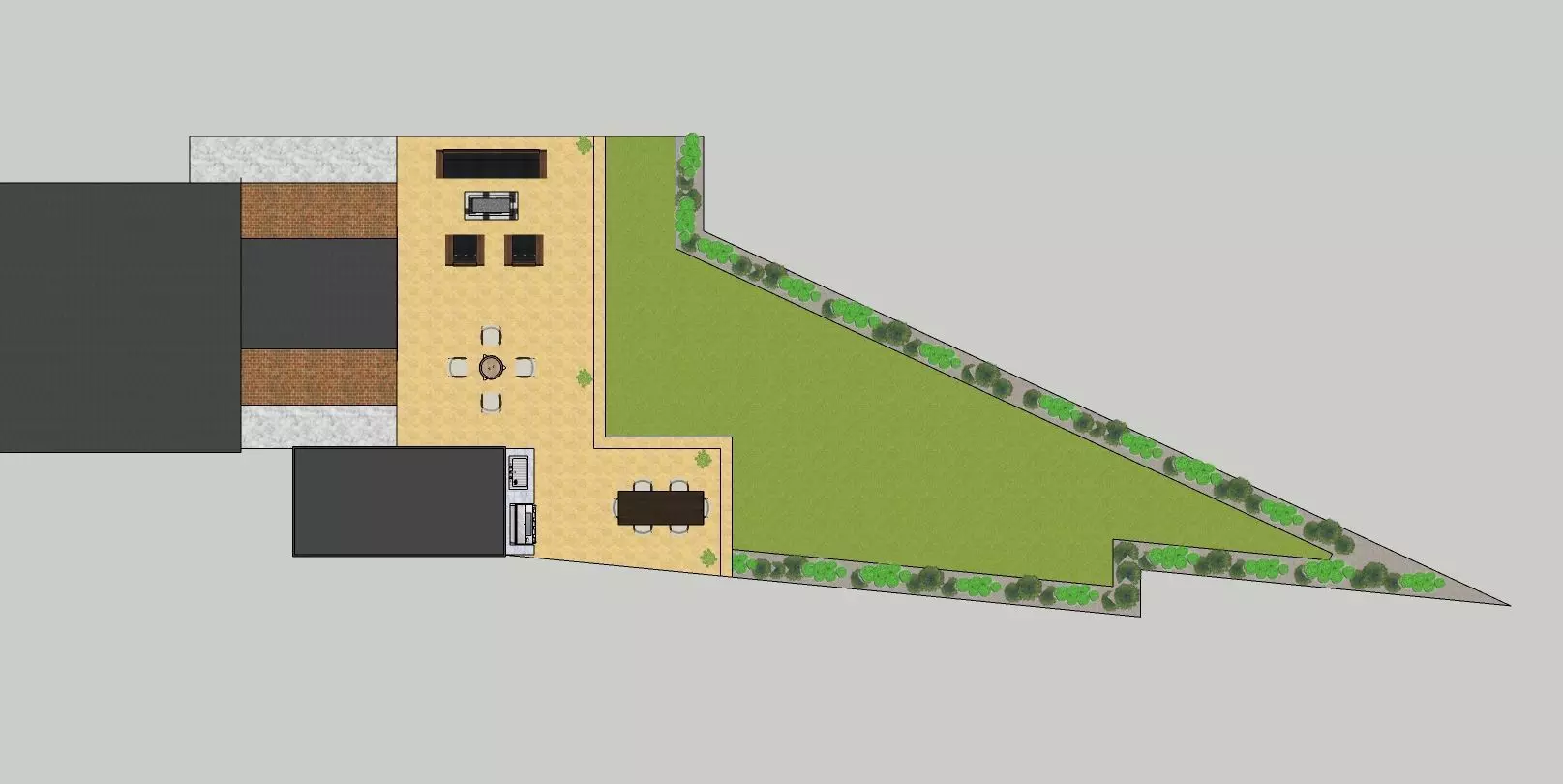 Garden Landscape 3D Model - SketchUp and Lumion Scene -PLAN 3D model_6