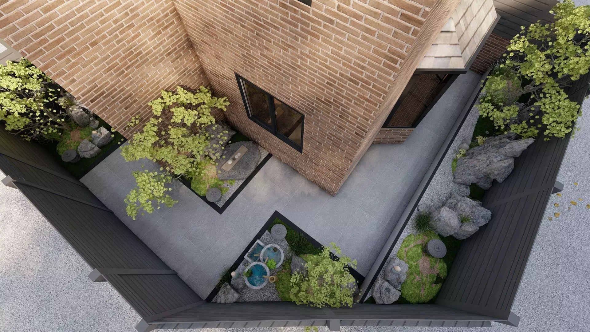 Garden Landscape 3D Model - SketchUp and Lumion Scene-PLAN 3D model