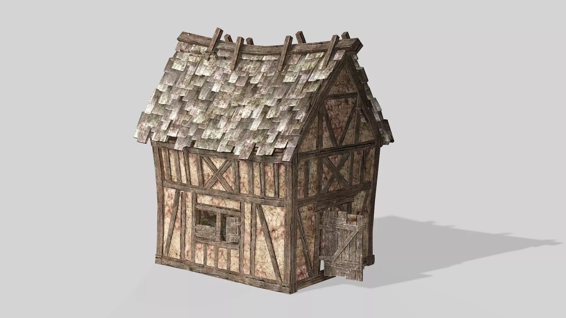Thatch Hut House 02 For Games and Films 3D Model Low-poly 3D model_1