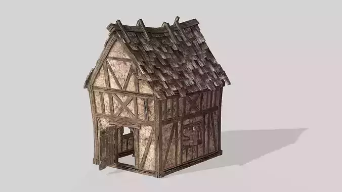 Thatch Hut House 02 For Games and Films 3D Model