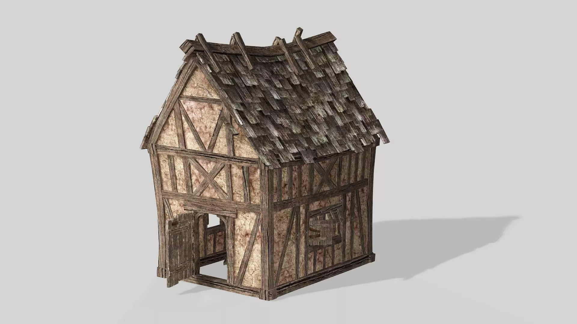 Thatch Hut House 02 For Games and Films 3D Model Low-poly 3D model_0