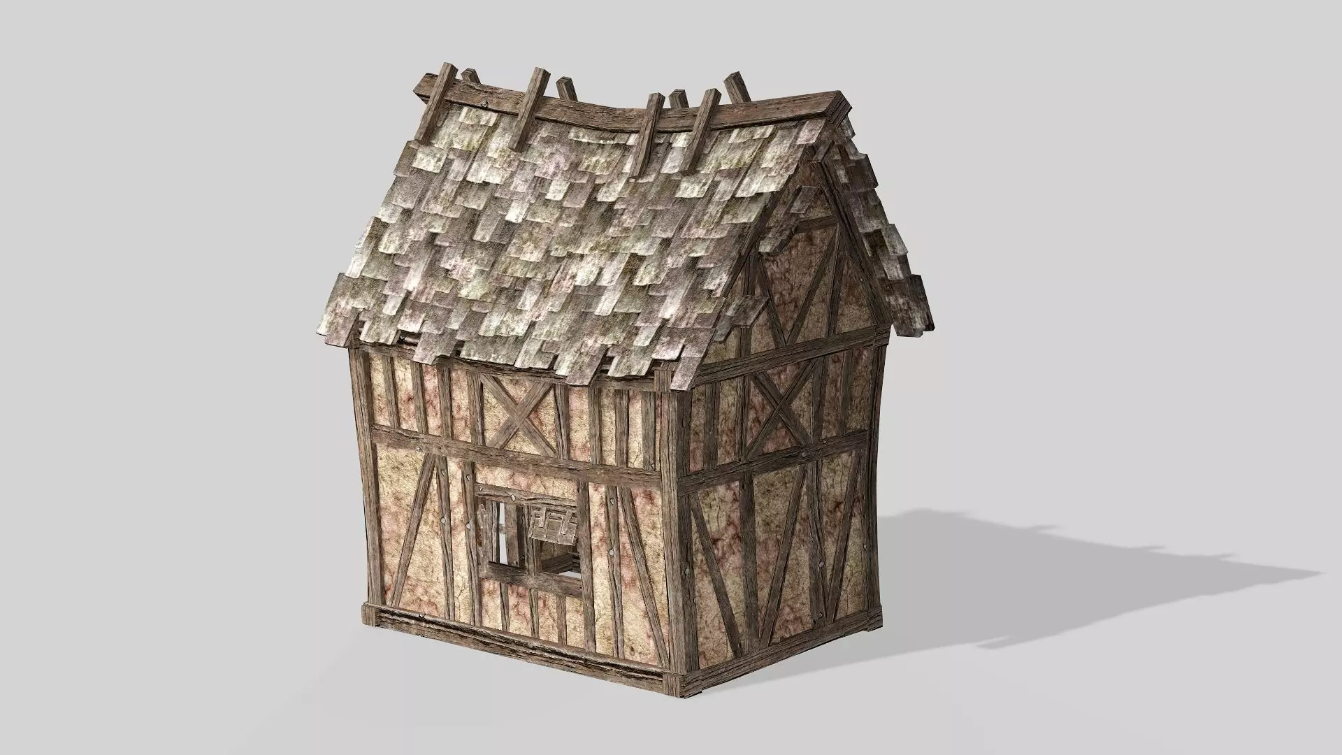 Thatch Hut House 02 For Games and Films 3D Model Low-poly 3D model_3