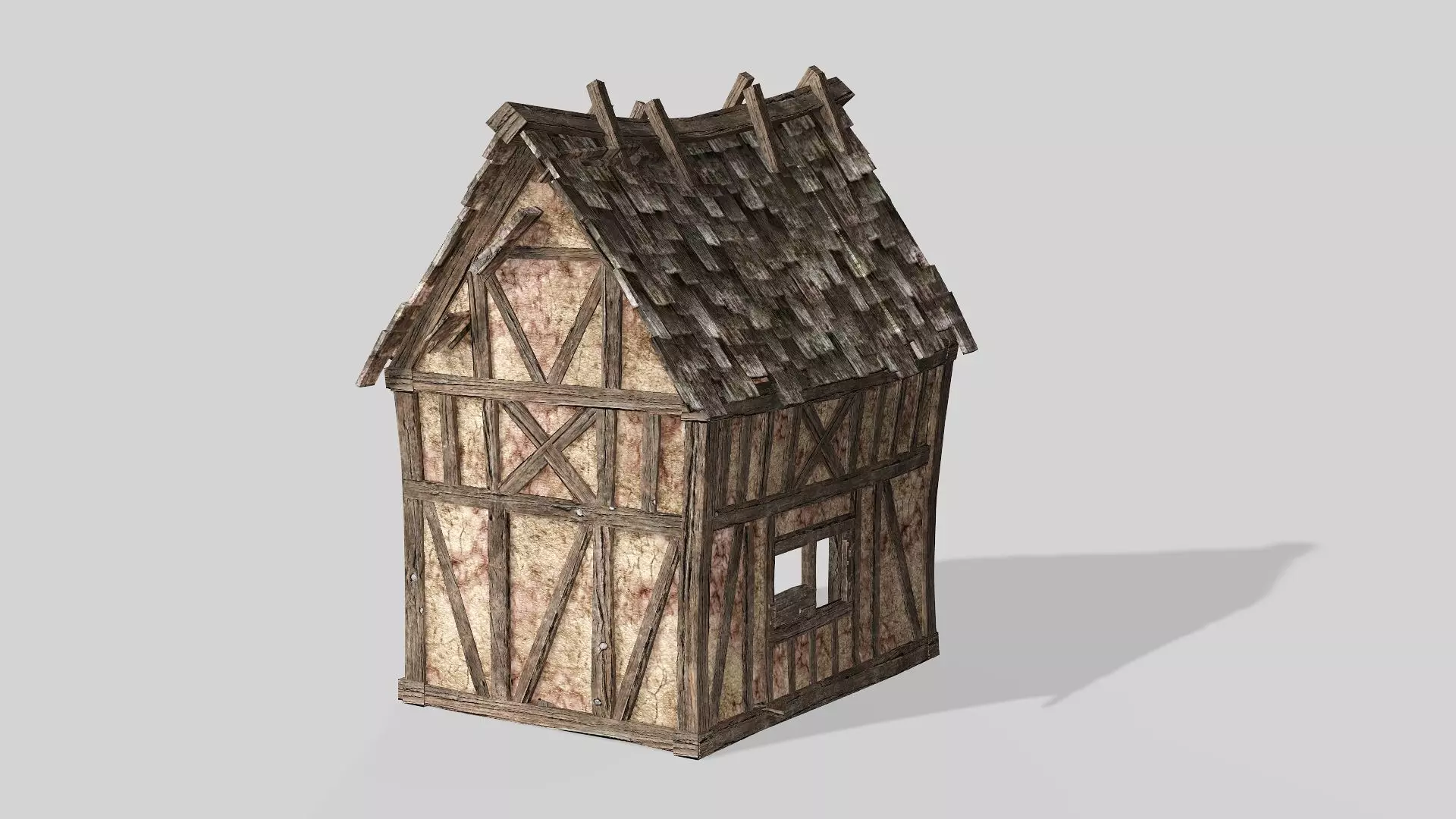Thatch Hut House 02 For Games and Films 3D Model Low-poly 3D model_2
