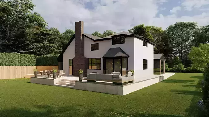 Garden Landscape 3D Model - SketchUp and Lumion Scene-PLAN