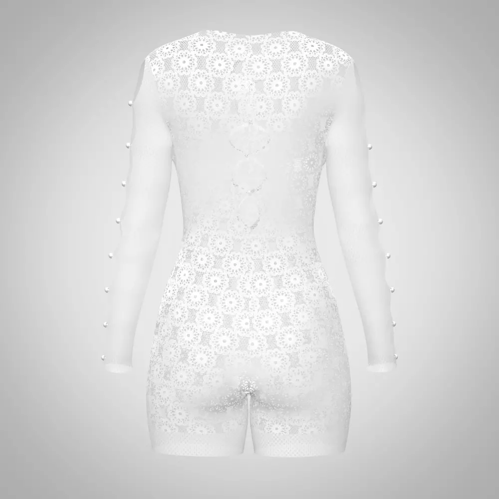 Womens bodysuit 3d clothing rigged model Low-poly 3D model_4