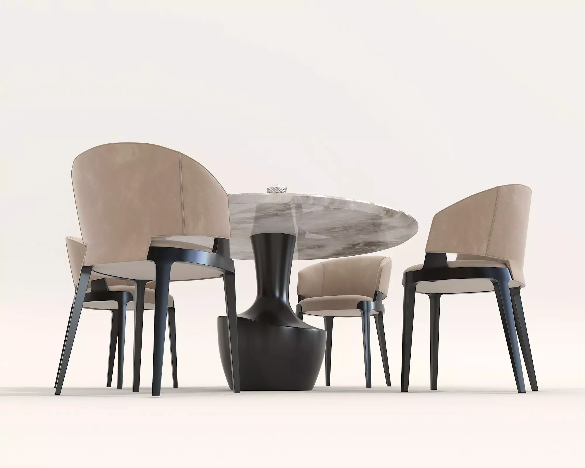 Modern Dining Table and Chairs 20 3D model_2