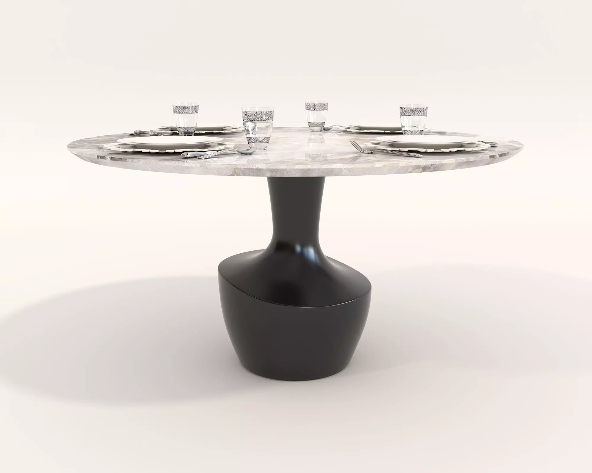 Modern Dining Table and Chairs 20 3D model_7