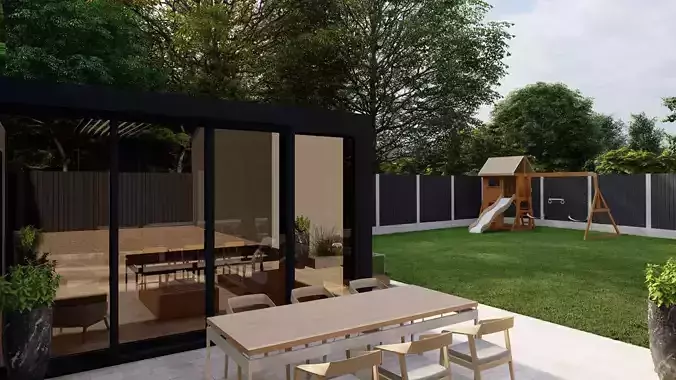 Garden Landscape 3D Model - SketchUp and Lumion Scene-PLAN