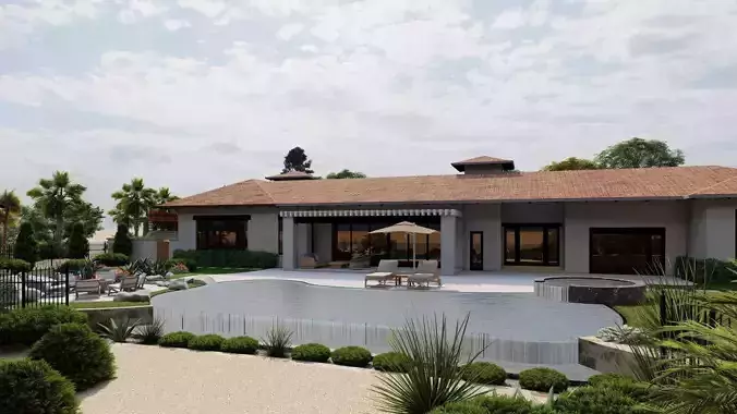 Garden Landscape 3D Model - SketchUp and Lumion Scene 