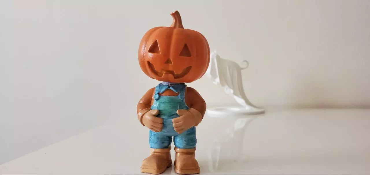 Pumpkin Wobble Head Free 3D print model_2