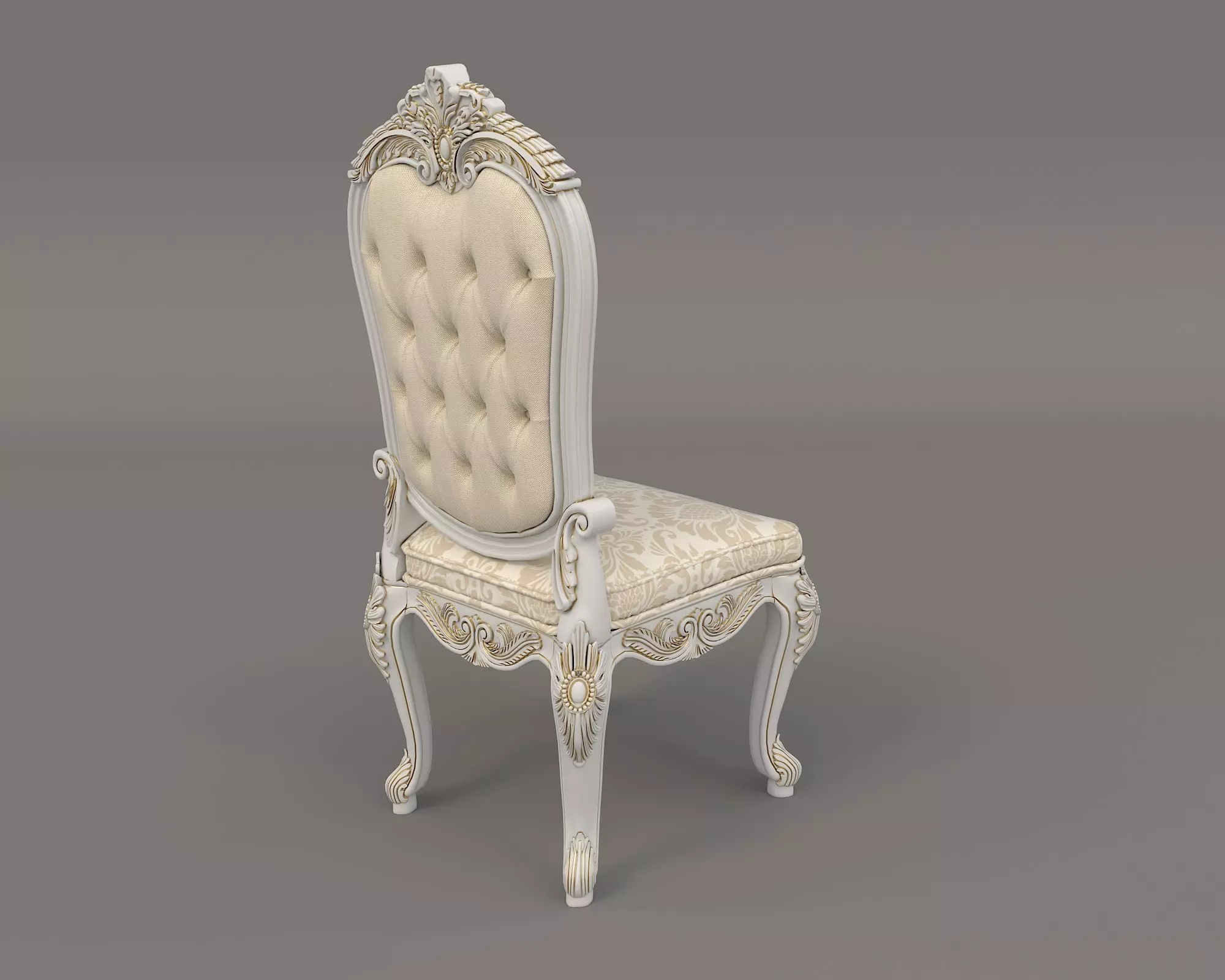 Classic European style Dining Table and Chairs 25 3D model_7