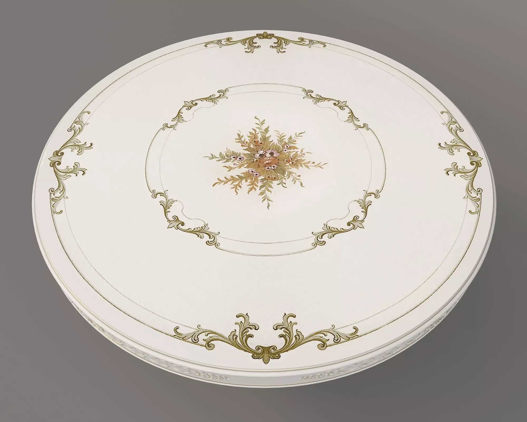 Classic European style Dining Table and Chairs 25 3D model_8