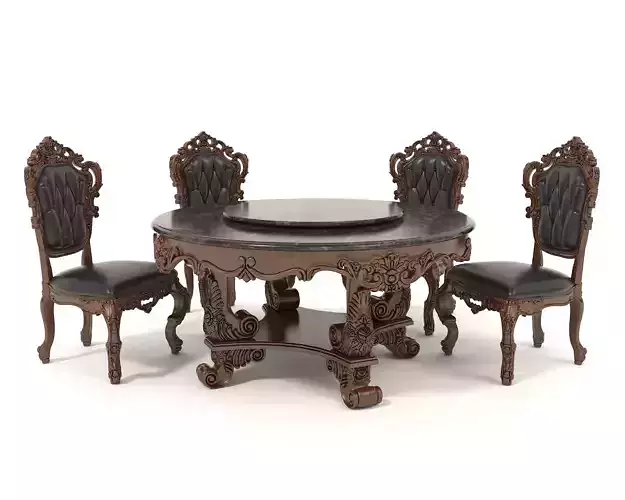 Classic European style Dining Table and Chairs 26