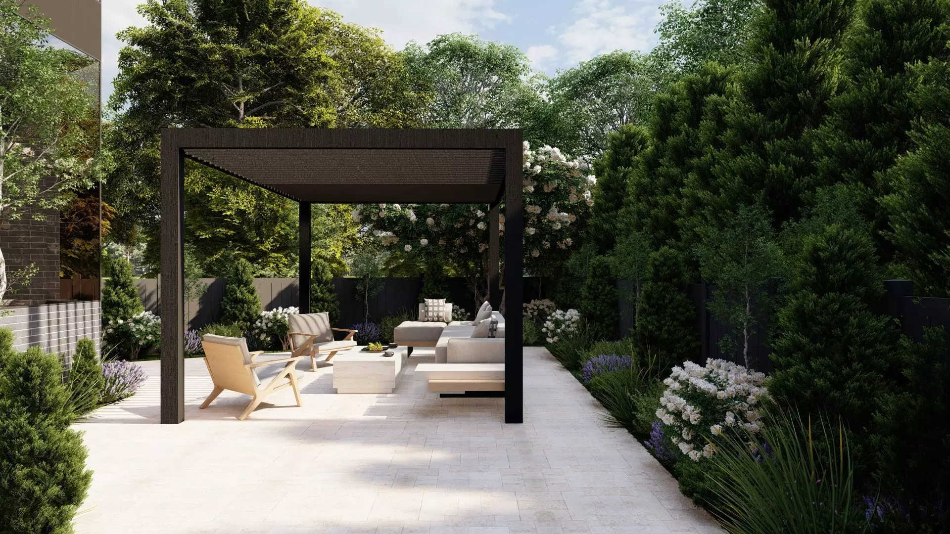 Garden Landscape 3D Model - SketchUp and Lumion Scene 3D model_0