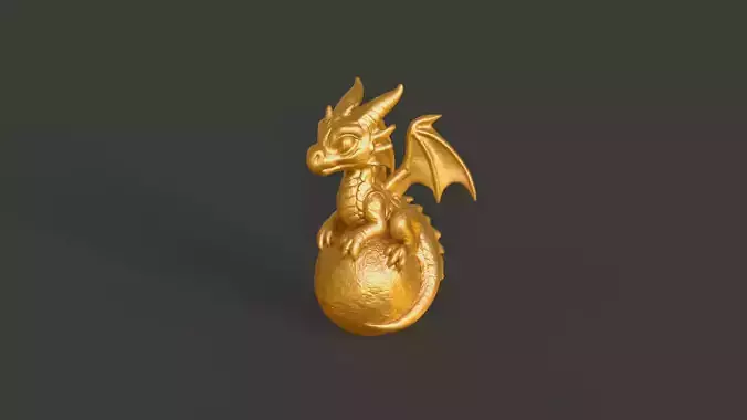 Little Dragon Guarding Gold