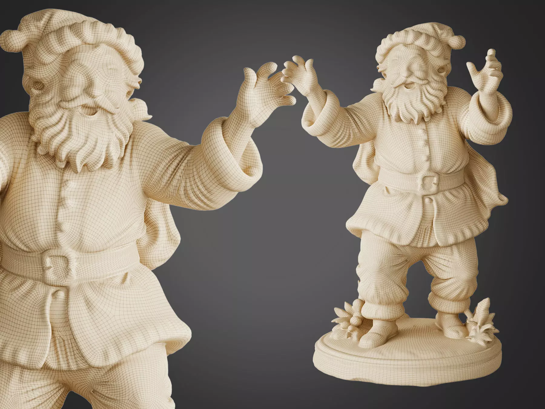 Santa Claus Statue 3D model_7