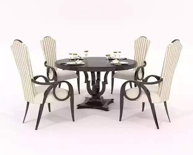 European style Dining Table and Chairs 3