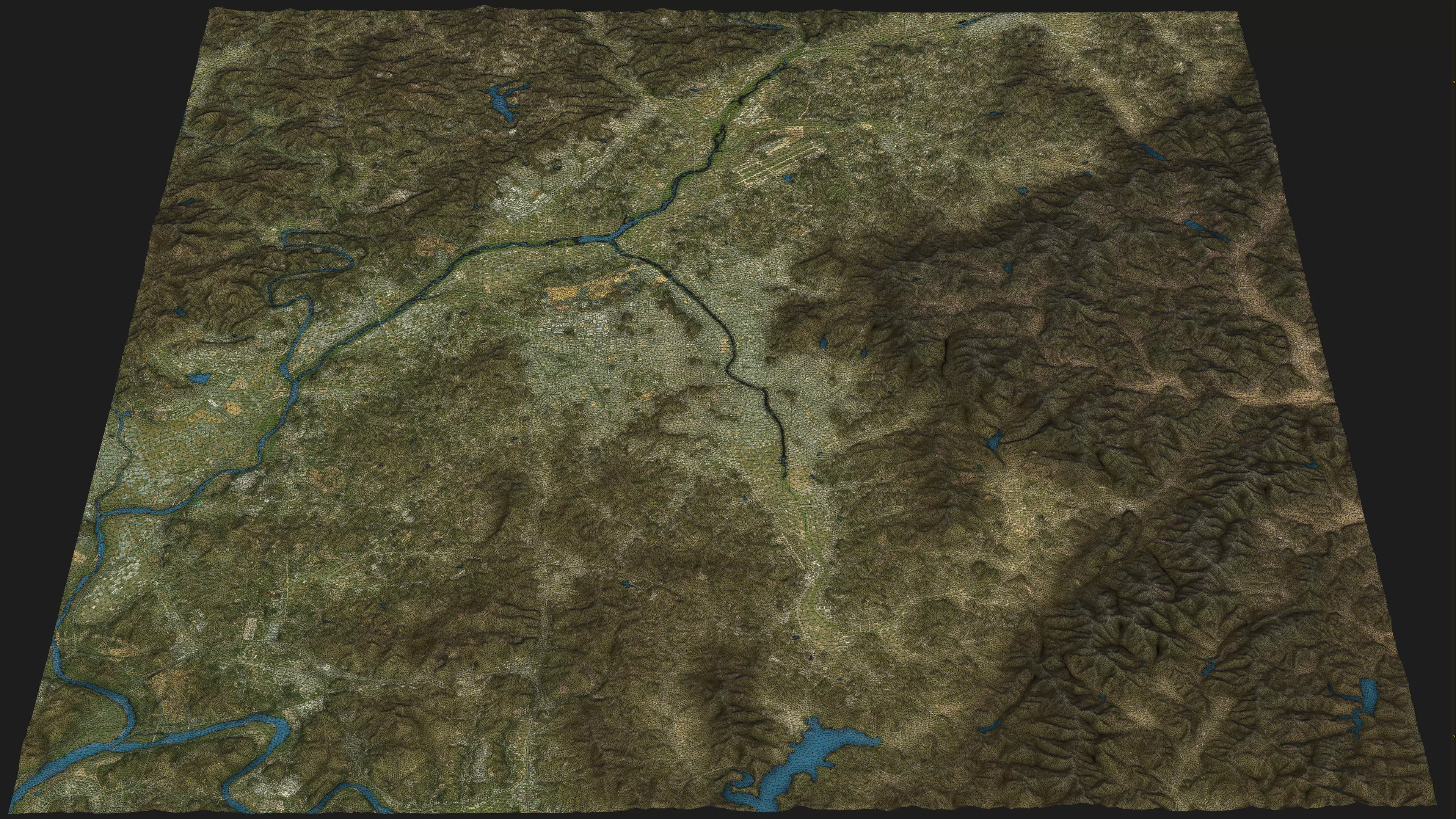 Cheongju - Topography Terrain Low-poly 3D model_1