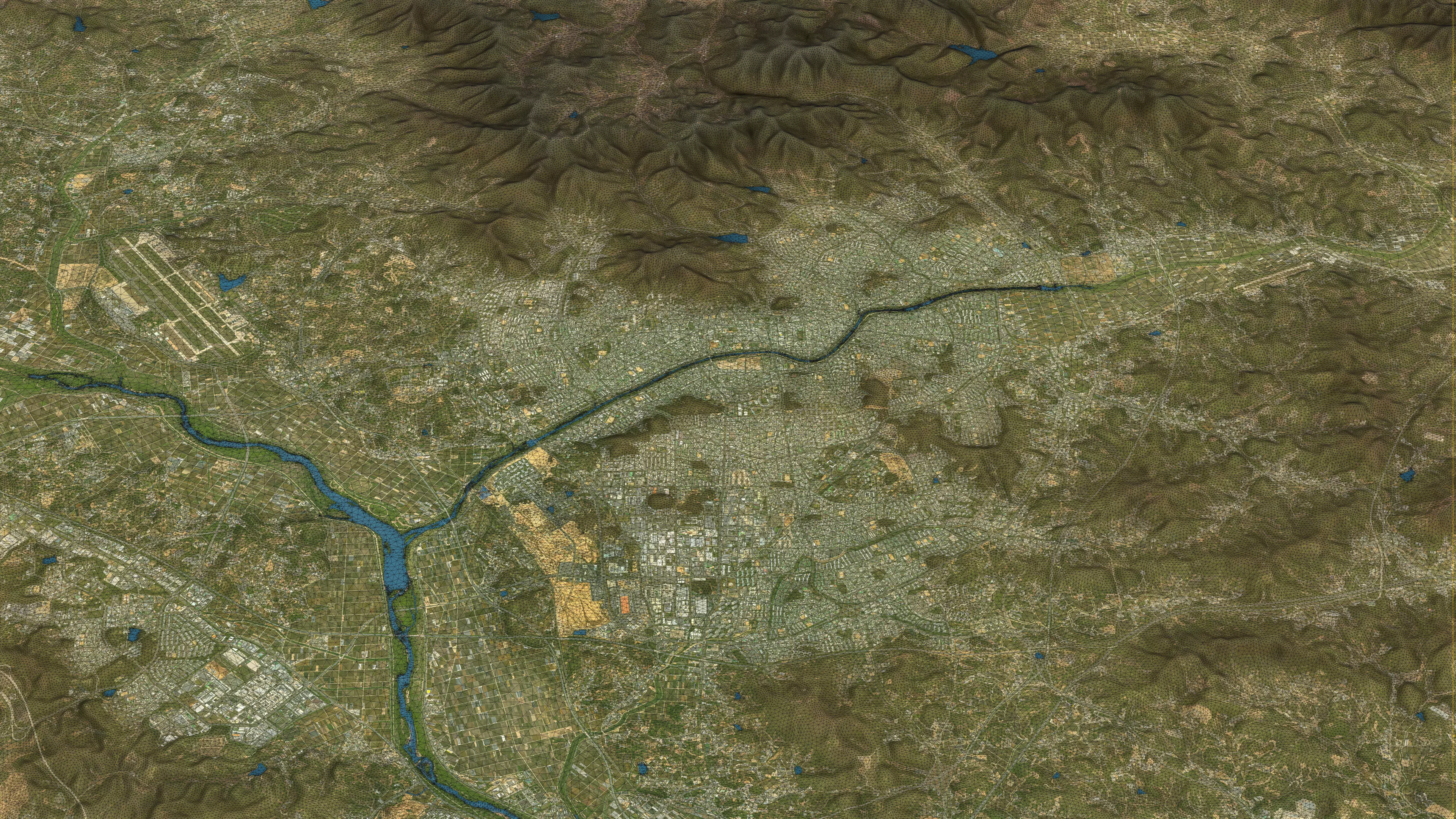 Cheongju - Topography Terrain Low-poly 3D model_7