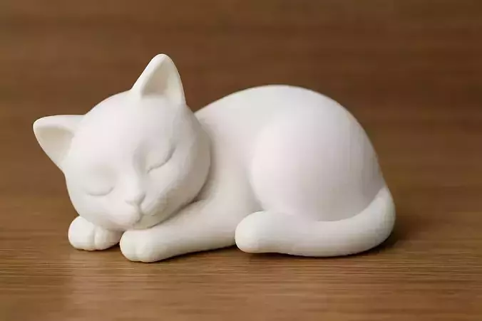 Sleeping Cat Figurine