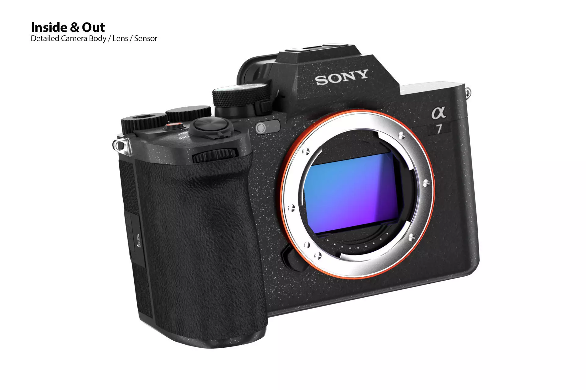 Sony Alpha A7 IV 3D Model for Element 3D and Cinema 4D 3D model_1