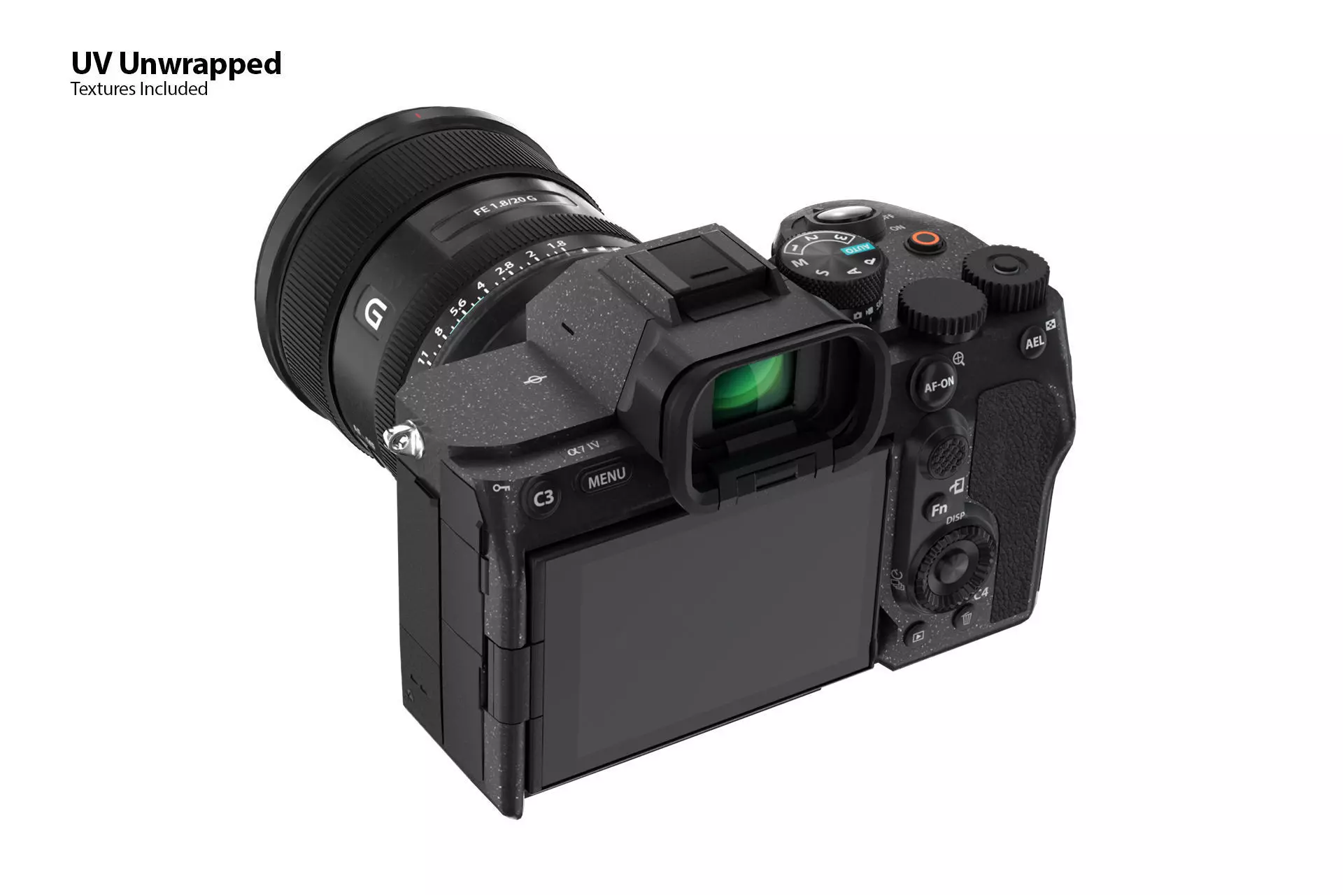 Sony Alpha A7 IV 3D Model for Element 3D and Cinema 4D 3D model_5