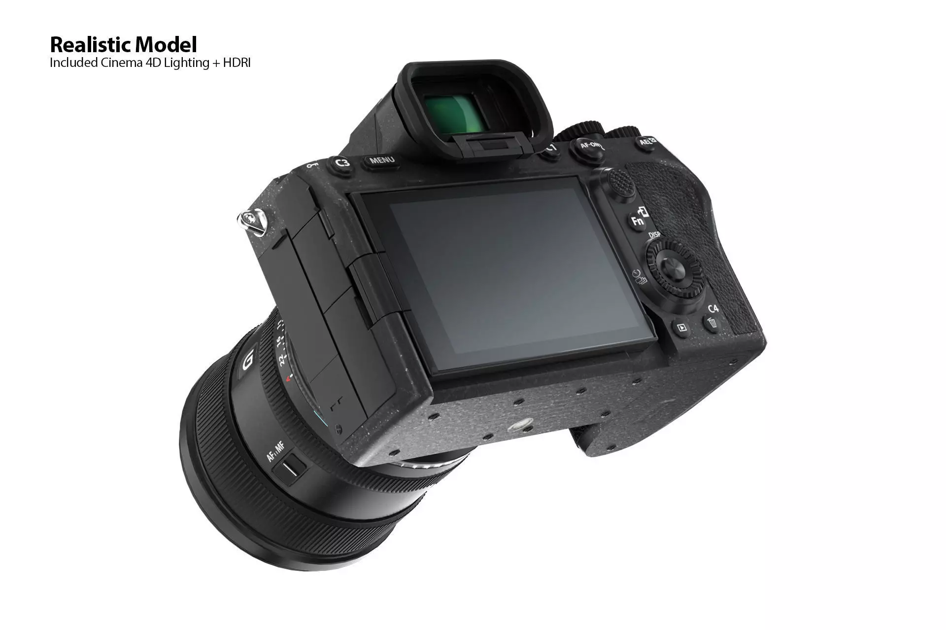 Sony Alpha A7 IV 3D Model for Element 3D and Cinema 4D 3D model_3